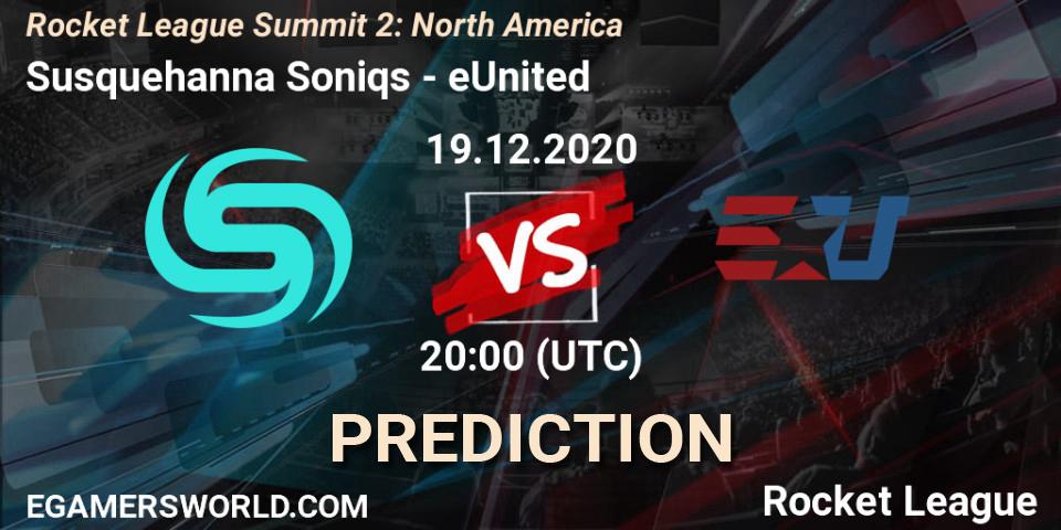 Susquehanna Soniqs vs eUnited: Match Prediction. 19.12.2020 at 20:00, Rocket League, Rocket League Summit 2: North America