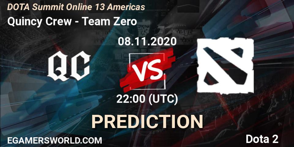 Quincy Crew vs Team Zero: Match Prediction. 08.11.2020 at 22:10, Dota 2, DOTA Summit 13: Americas