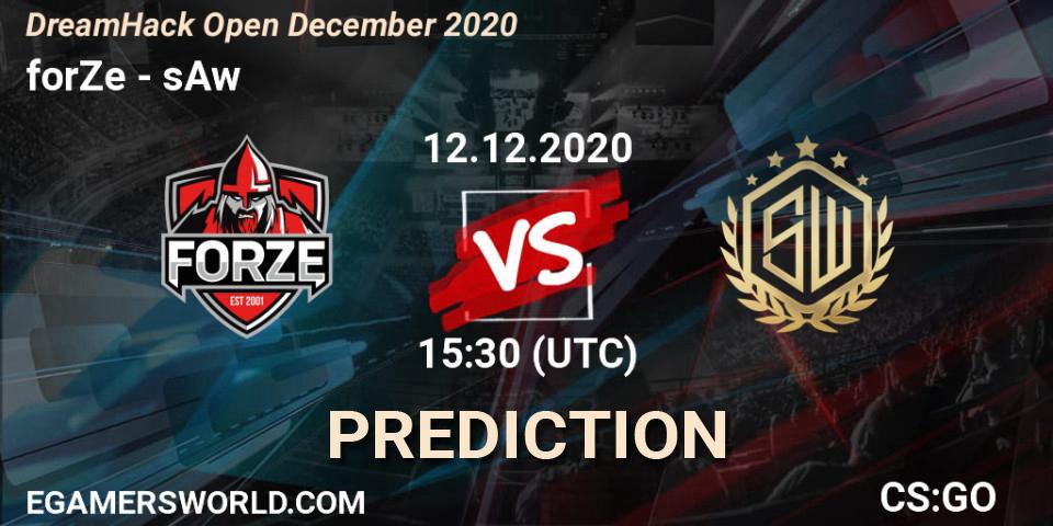 forZe vs sAw: Match Prediction. 12.12.2020 at 15:30, Counter-Strike (CS2), DreamHack Open December 2020