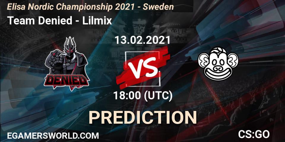 Team Denied vs Lilmix: Match Prediction. 13.02.2021 at 18:00, Counter-Strike (CS2), Elisa Nordic Championship 2021 - Sweden