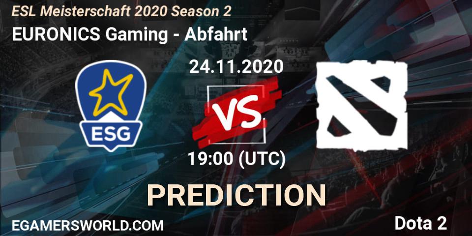 EURONICS Gaming vs Abfahrt: Match Prediction. 24.11.2020 at 19:44, Dota 2, ESL Meisterschaft 2020 Season 2
