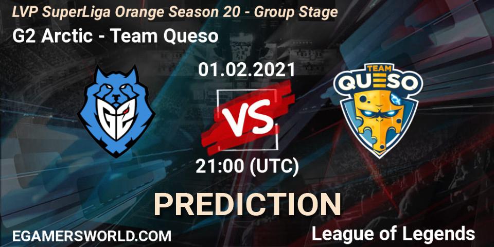 G2 Arctic vs Team Queso: Match Prediction. 01.02.2021 at 21:15, LoL, LVP SuperLiga Orange Season 20 - Group Stage
