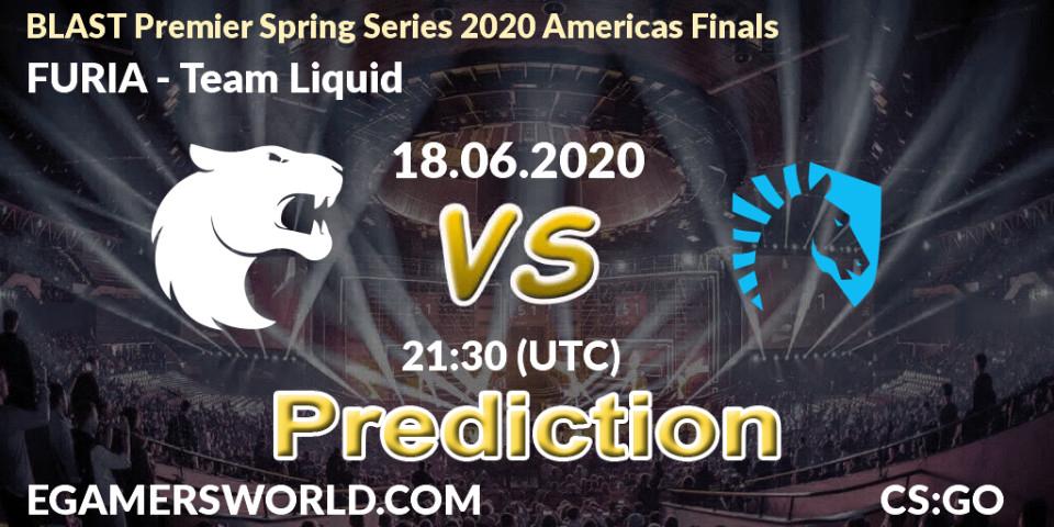 FURIA vs Team Liquid: Match Prediction. 18.06.2020 at 21:30, Counter-Strike (CS2), BLAST Premier Spring Series 2020 Americas Finals