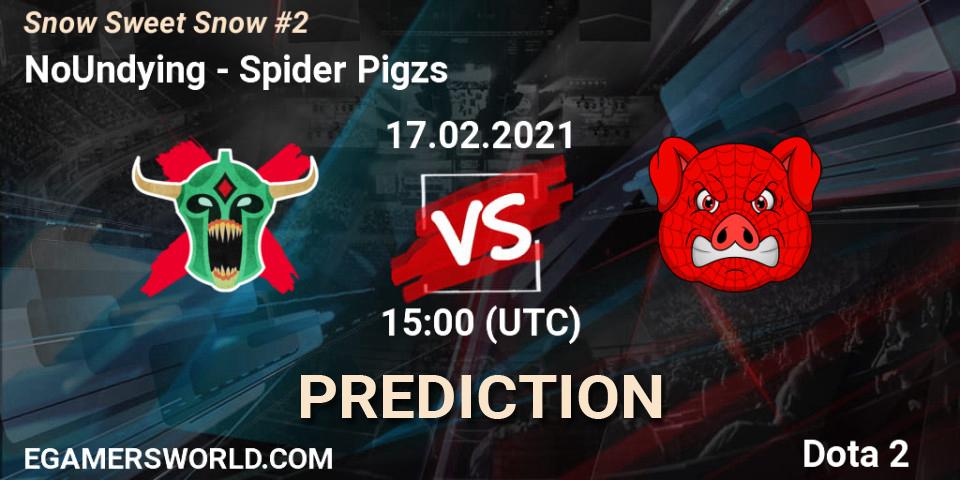 NoUndying vs Spider Pigzs: Match Prediction. 17.02.2021 at 15:00, Dota 2, Snow Sweet Snow #2