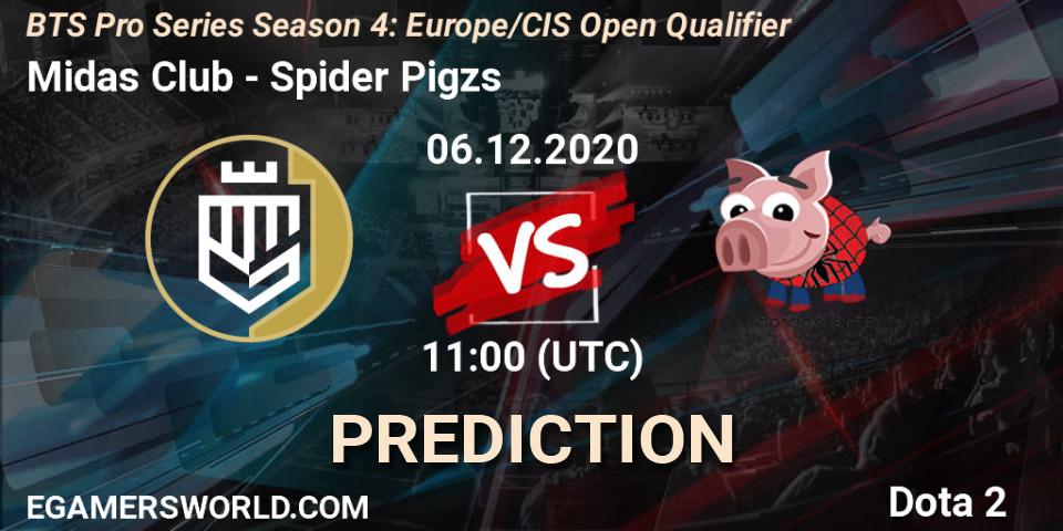 Midas Club vs Spider Pigzs: Match Prediction. 06.12.20, Dota 2, BTS Pro Series Season 4: Europe/CIS Open Qualifier