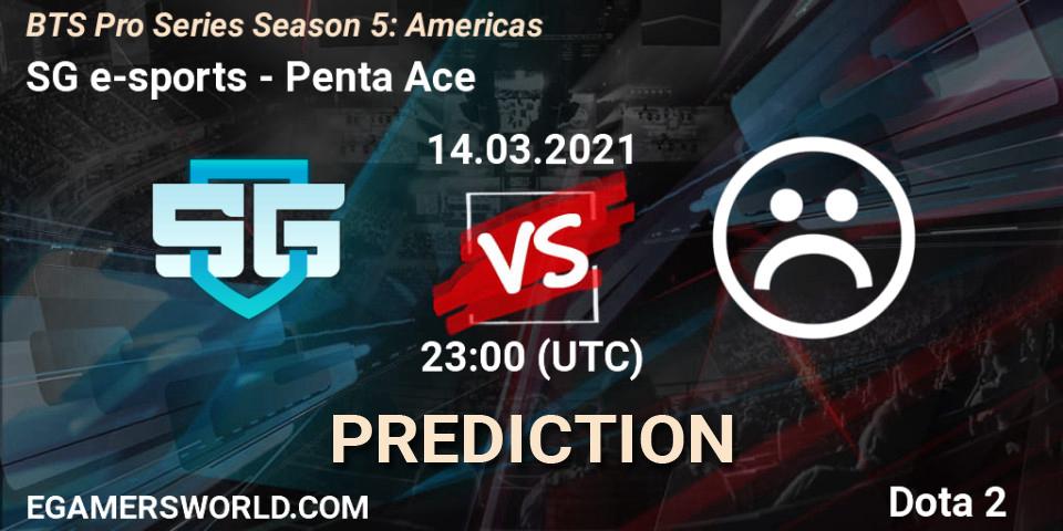 SG e-sports vs Penta Ace: Match Prediction. 14.03.2021 at 22:16, Dota 2, BTS Pro Series Season 5: Americas