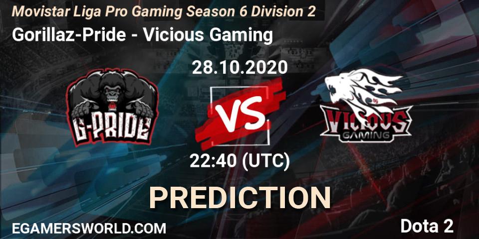 Gorillaz-Pride vs Vicious Gaming: Match Prediction. 30.10.20, Dota 2, Movistar Liga Pro Gaming Season 6 Division 2