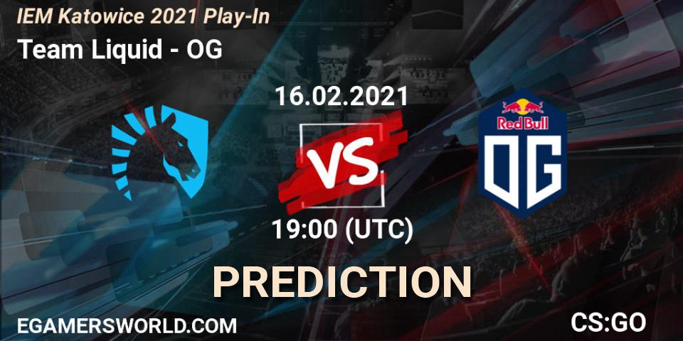 Team Liquid vs OG: Match Prediction. 16.02.2021 at 19:00, Counter-Strike (CS2), IEM Katowice 2021 Play-In