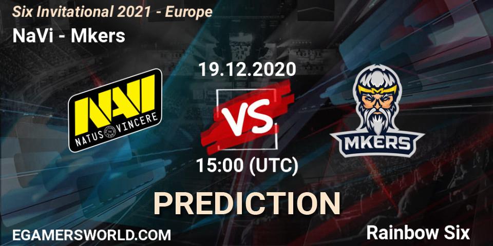 NaVi vs Mkers: Match Prediction. 19.12.20, Rainbow Six, Six Invitational 2021 - Europe
