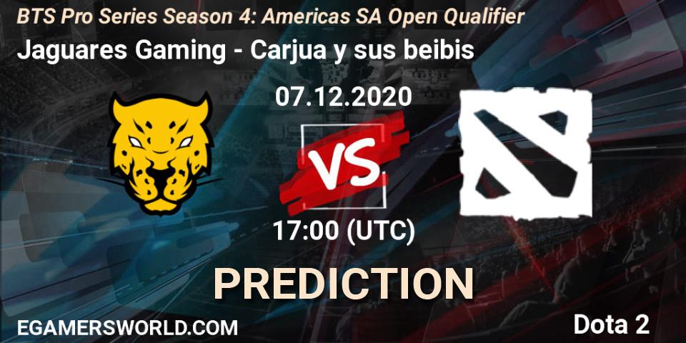 Jaguares Gaming vs Carjua y sus beibis: Match Prediction. 07.12.2020 at 17:09, Dota 2, BTS Pro Series Season 4: Americas SA Open Qualifier