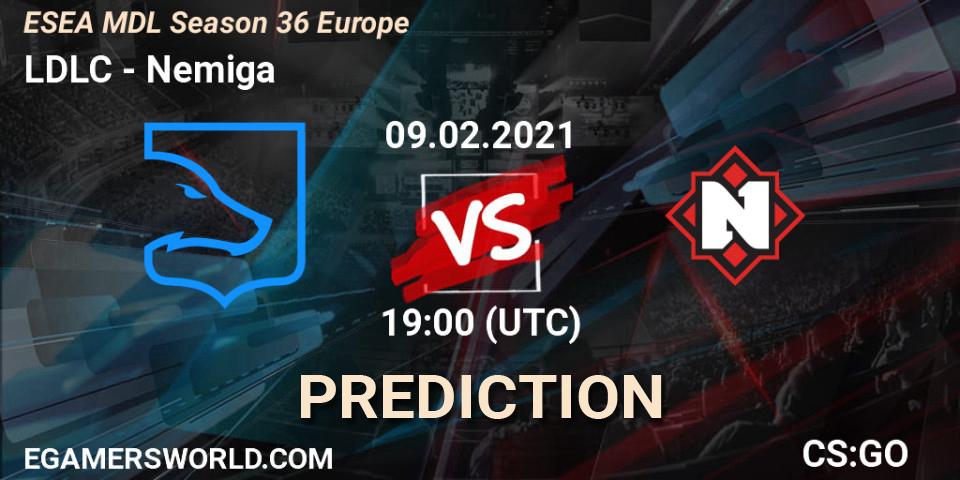LDLC vs Nemiga: Match Prediction. 09.02.2021 at 18:05, Counter-Strike (CS2), MDL ESEA Season 36: Europe - Premier division