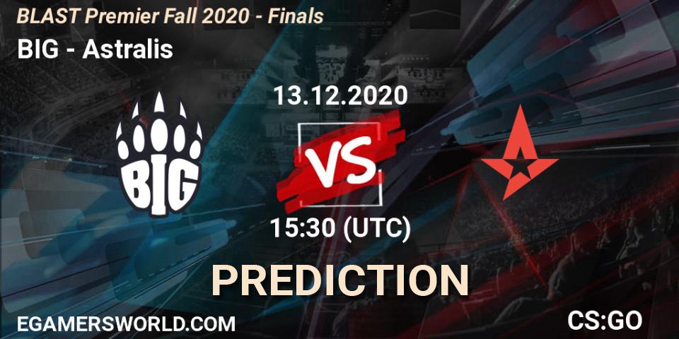 BIG vs Astralis: Match Prediction. 13.12.2020 at 15:30, Counter-Strike (CS2), BLAST Premier Fall 2020 - Finals