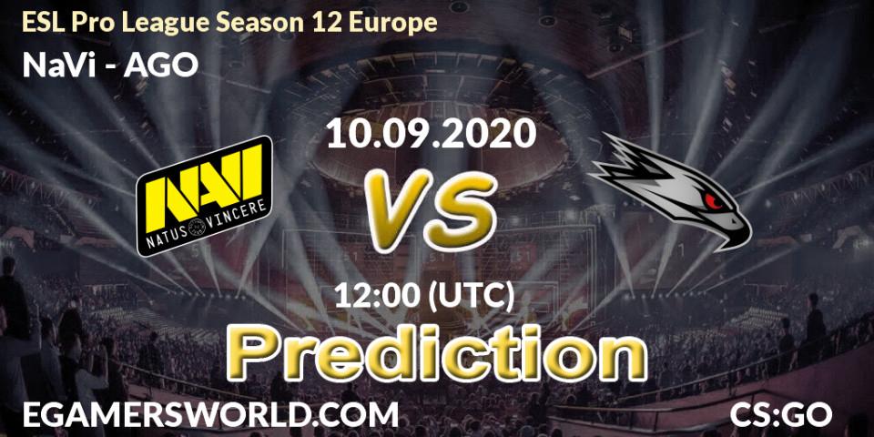 NaVi vs AGO: Match Prediction. 10.09.2020 at 12:00, Counter-Strike (CS2), ESL Pro League Season 12 Europe