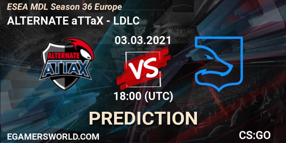 ALTERNATE aTTaX vs LDLC: Match Prediction. 03.03.2021 at 18:00, Counter-Strike (CS2), MDL ESEA Season 36: Europe - Premier division