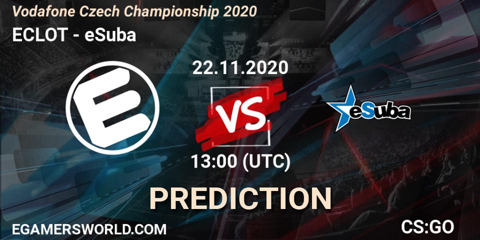 ECLOT vs eSuba: Match Prediction. 22.11.2020 at 13:00, Counter-Strike (CS2), Vodafone Czech Championship 2020