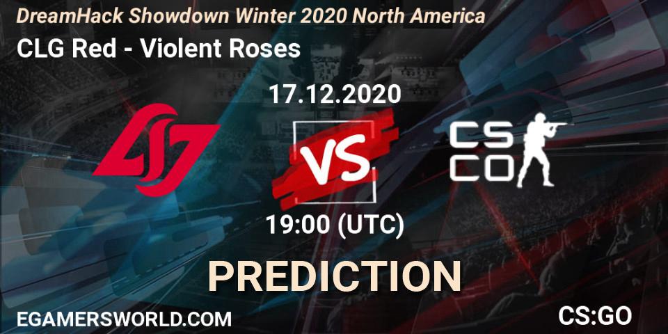 CLG Red vs Violent Roses: Match Prediction. 17.12.2020 at 19:15, Counter-Strike (CS2), DreamHack Showdown Winter 2020 North America