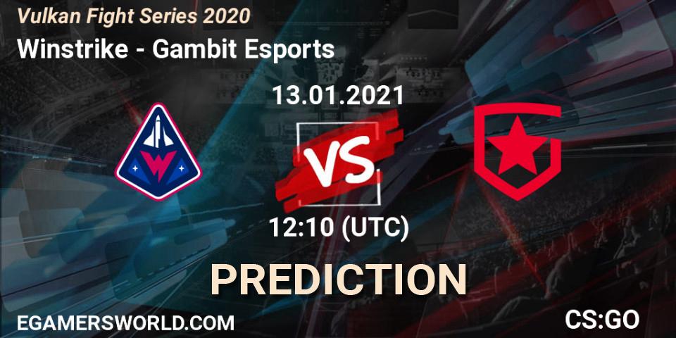 Winstrike vs Gambit Esports: Match Prediction. 13.01.2021 at 12:10, Counter-Strike (CS2), Vulkan Fight Series 2020