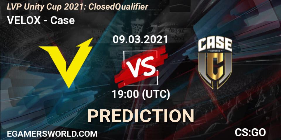 VELOX vs Case: Match Prediction. 09.03.2021 at 16:00, Counter-Strike (CS2), LVP Unity Cup Spring 2021: Closed Qualifier
