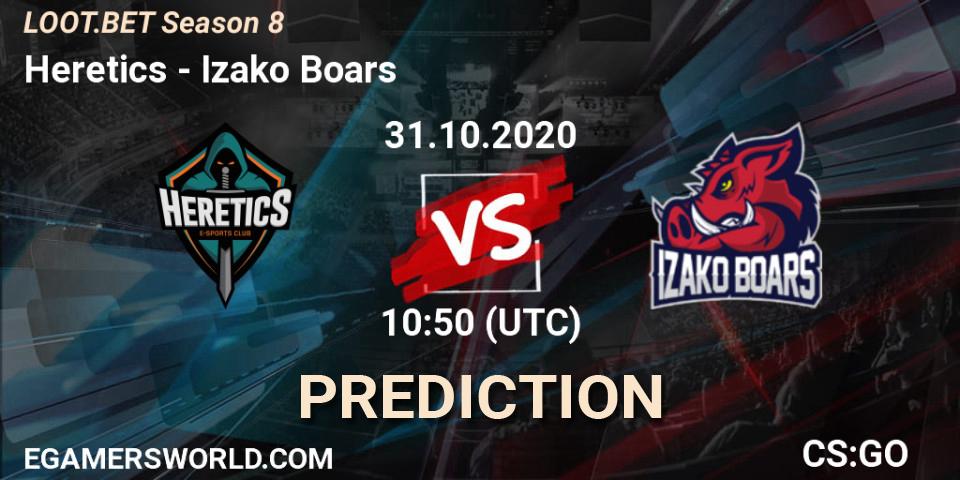 Heretics vs Izako Boars: Match Prediction. 31.10.2020 at 10:50, Counter-Strike (CS2), LOOT.BET Season 8