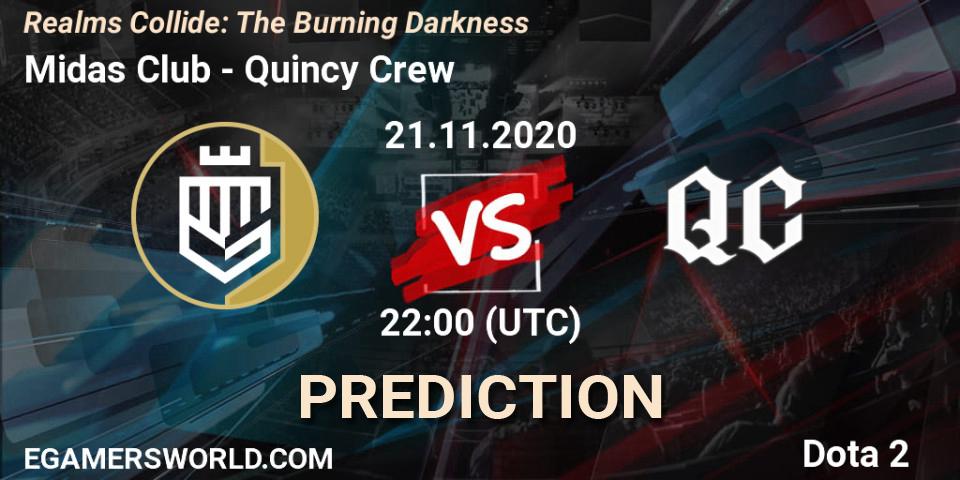 Midas Club vs Quincy Crew: Match Prediction. 21.11.20, Dota 2, Realms Collide: The Burning Darkness