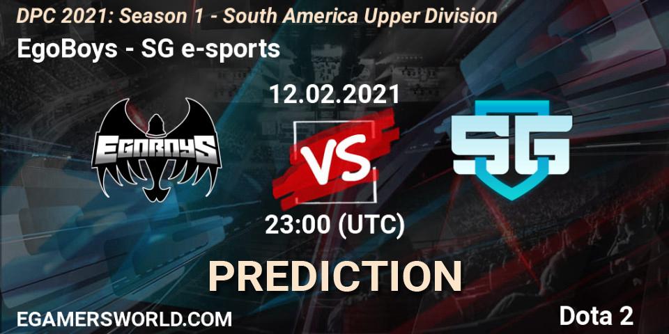 EgoBoys vs SG e-sports: Match Prediction. 12.02.2021 at 23:00, Dota 2, DPC 2021: Season 1 - South America Upper Division