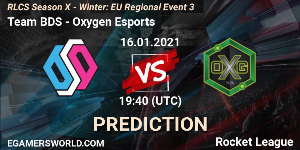 Team BDS vs Oxygen Esports: Match Prediction. 16.01.2021 at 19:40, Rocket League, RLCS Season X - Winter: EU Regional Event 3