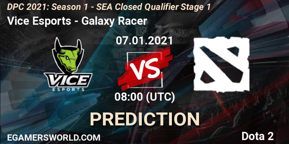 Vice Esports vs Galaxy Racer: Match Prediction. 07.01.2021 at 07:31, Dota 2, DPC 2021: Season 1 - SEA Closed Qualifier Stage 1