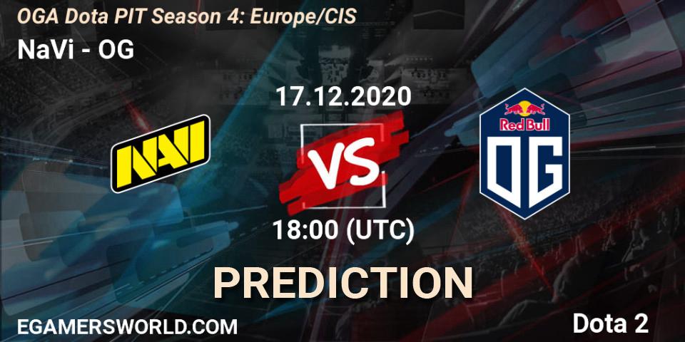 NaVi vs OG: Match Prediction. 17.12.2020 at 17:55, Dota 2, OGA Dota PIT Season 4: Europe/CIS