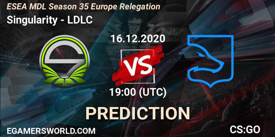 Singularity vs LDLC: Match Prediction. 16.12.2020 at 19:00, Counter-Strike (CS2), ESEA MDL Season 35 Europe Relegation