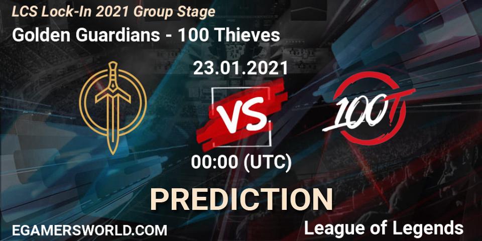 Golden Guardians vs 100 Thieves: Match Prediction. 23.01.2021 at 00:00, LoL, LCS Lock-In 2021 Group Stage