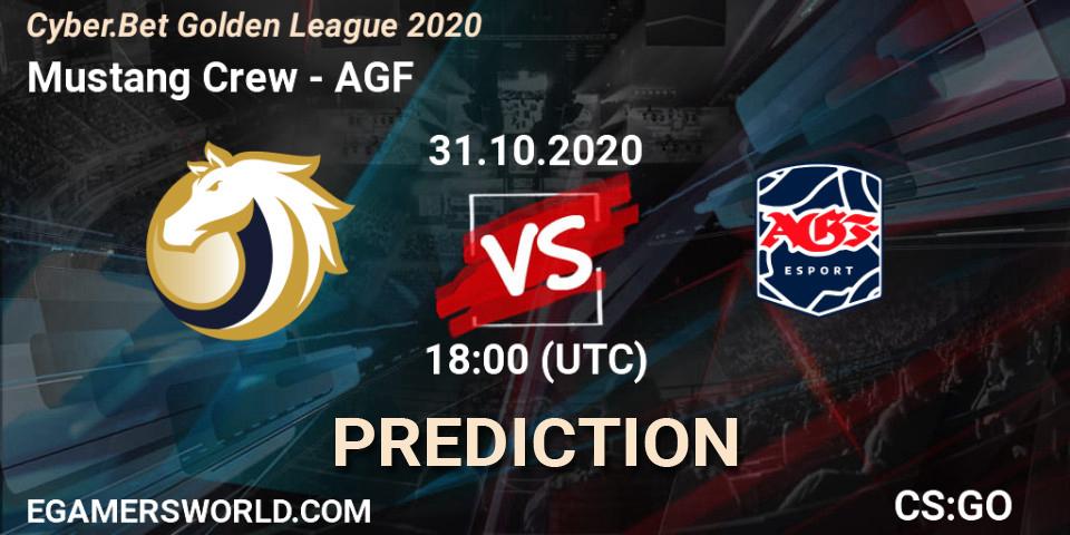 Mustang Crew vs AGF: Match Prediction. 31.10.2020 at 18:00, Counter-Strike (CS2), Cyber.Bet Golden League 2020