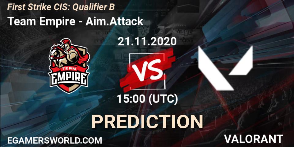 Team Empire vs Aim.Attack: Match Prediction. 21.11.20, VALORANT, First Strike CIS: Qualifier B