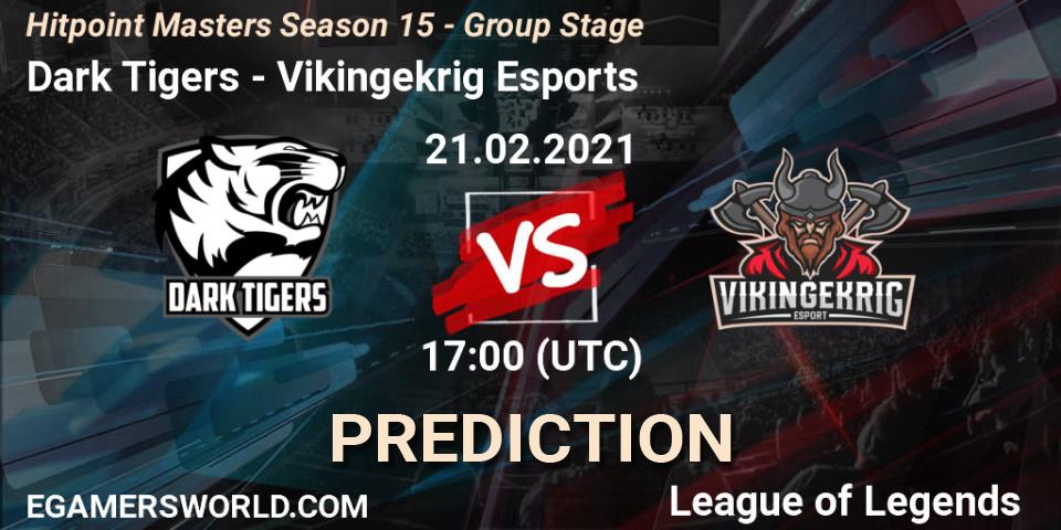 Dark Tigers vs Vikingekrig Esports: Match Prediction. 21.02.2021 at 18:00, LoL, Hitpoint Masters Season 15 - Group Stage