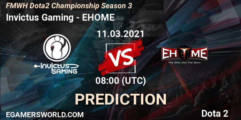 Invictus Gaming vs EHOME: Match Prediction. 09.03.2021 at 08:02, Dota 2, FMWH Dota2 Championship Season 3