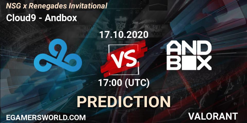 Cloud9 vs Andbox: Match Prediction. 17.10.2020 at 17:00, VALORANT, NSG x Renegades Invitational