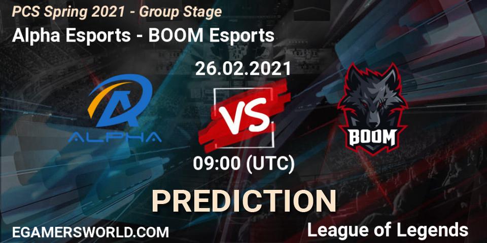 Alpha Esports vs BOOM Esports: Match Prediction. 26.02.2021 at 09:00, LoL, PCS Spring 2021 - Group Stage