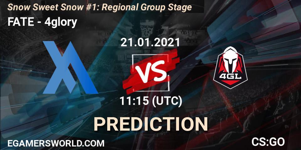 FATE vs 4glory: Match Prediction. 21.01.2021 at 11:15, Counter-Strike (CS2), Snow Sweet Snow #1: Regional Group Stage