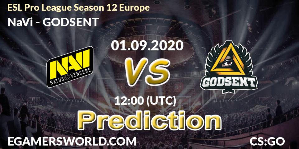NaVi vs GODSENT: Match Prediction. 01.09.20, CS2 (CS:GO), ESL Pro League Season 12 Europe