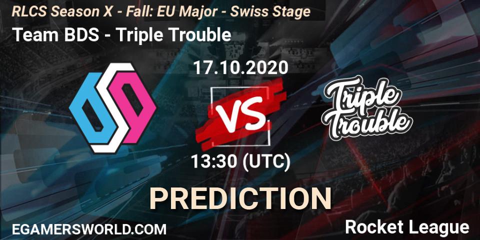 Team BDS vs Triple Trouble: Match Prediction. 17.10.2020 at 13:30, Rocket League, RLCS Season X - Fall: EU Major - Swiss Stage