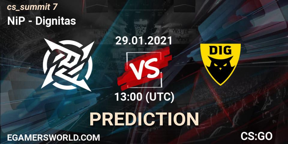 NiP vs Dignitas: Match Prediction. 29.01.2021 at 13:00, Counter-Strike (CS2), cs_summit 7