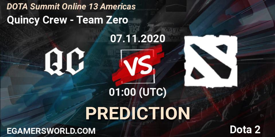Quincy Crew vs Team Zero: Match Prediction. 07.11.2020 at 01:00, Dota 2, DOTA Summit 13: Americas