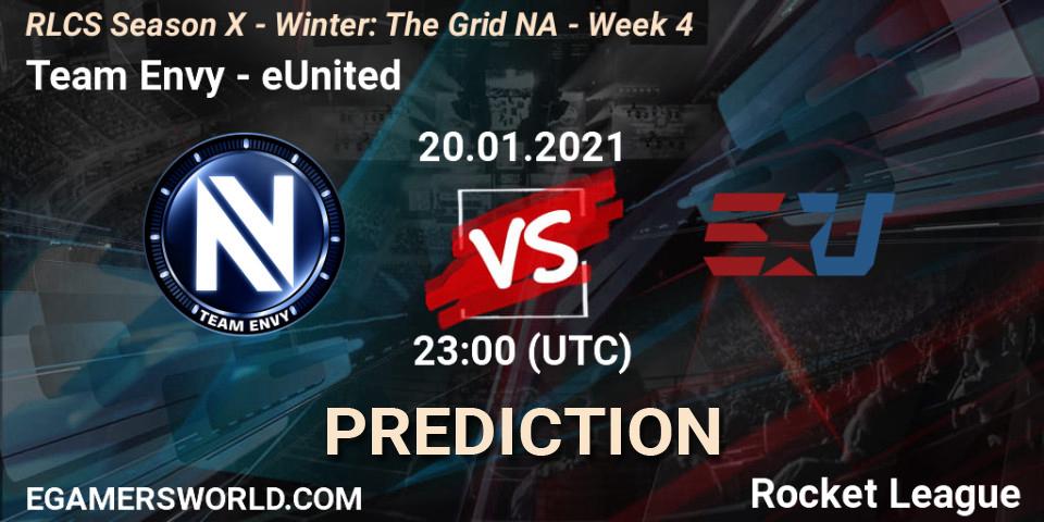 Team Envy vs eUnited: Match Prediction. 20.01.2021 at 23:00, Rocket League, RLCS Season X - Winter: The Grid NA - Week 4