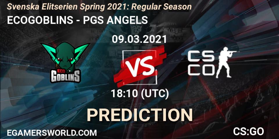 ECOGOBLINS vs PGS ANGELS: Match Prediction. 09.03.2021 at 18:10, Counter-Strike (CS2), Svenska Elitserien Spring 2021: Regular Season