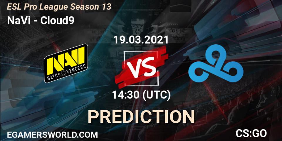 NaVi vs Cloud9: Match Prediction. 19.03.21, CS2 (CS:GO), ESL Pro League Season 13