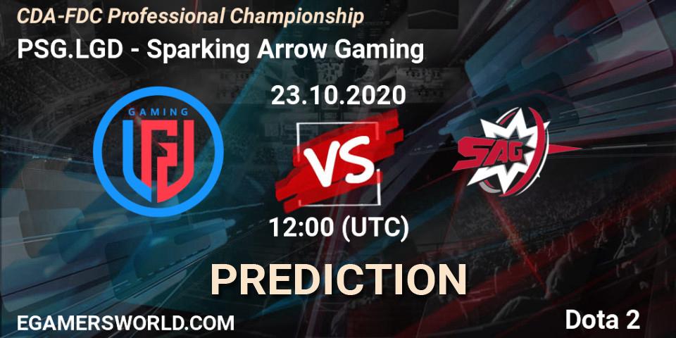 PSG.LGD vs Sparking Arrow Gaming: Match Prediction. 23.10.2020 at 12:04, Dota 2, CDA-FDC Professional Championship