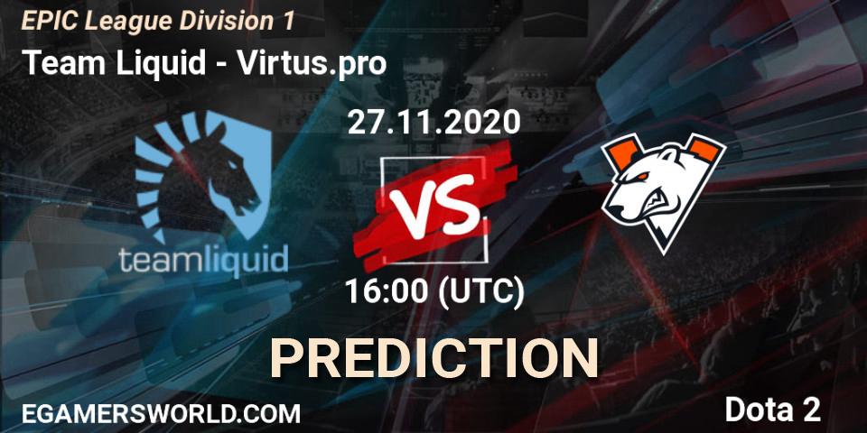 Team Liquid vs Virtus.pro: Match Prediction. 27.11.2020 at 13:04, Dota 2, EPIC League Division 1