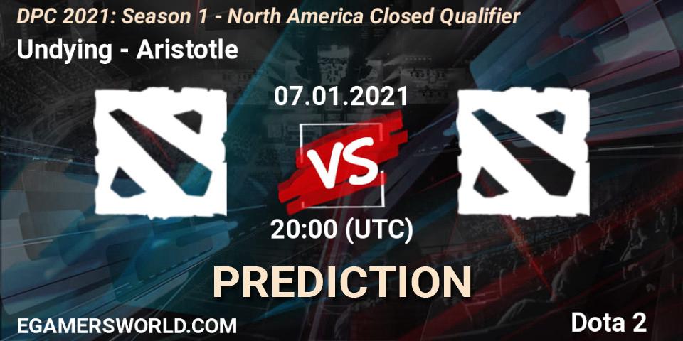 Undying vs Aristotle: Match Prediction. 07.01.2021 at 20:29, Dota 2, DPC 2021: Season 1 - North America Closed Qualifier