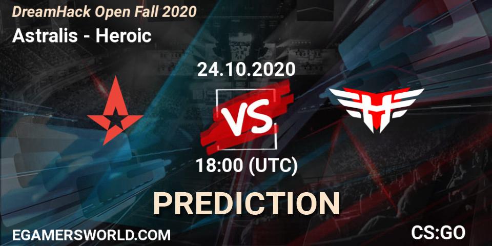 Astralis vs Heroic: Match Prediction. 24.10.2020 at 17:40, Counter-Strike (CS2), DreamHack Open Fall 2020