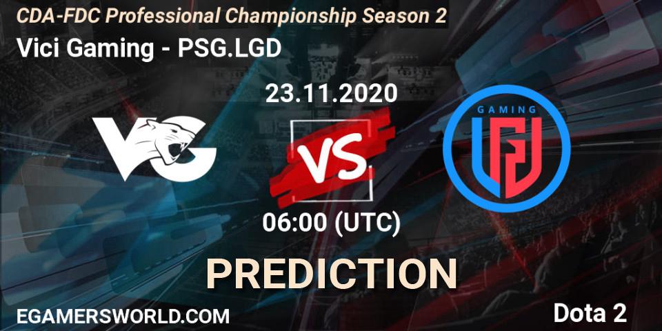 Vici Gaming vs PSG.LGD: Match Prediction. 23.11.2020 at 06:12, Dota 2, CDA-FDC Professional Championship Season 2