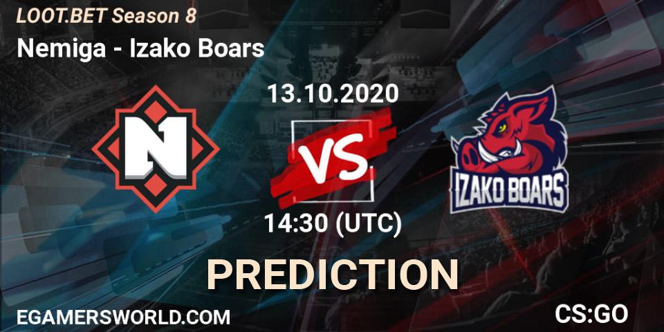 Nemiga vs Izako Boars: Match Prediction. 13.10.2020 at 14:30, Counter-Strike (CS2), LOOT.BET Season 8